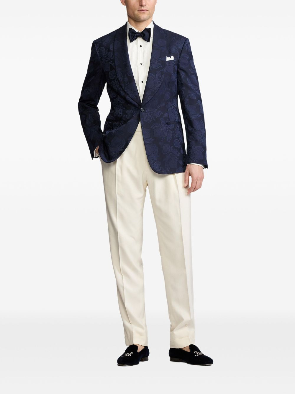 floral-jacquard blazer - 2