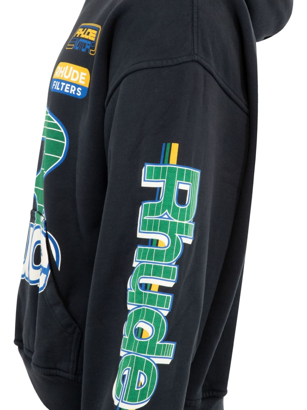 racing-print logo hoodie - 3