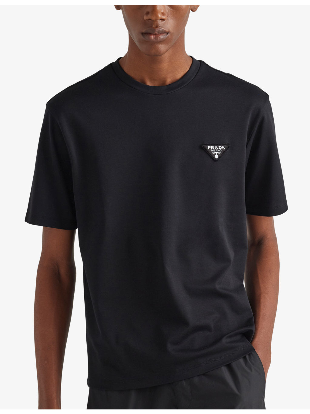 Logo-patch crewneck cotton T-shirt - 3