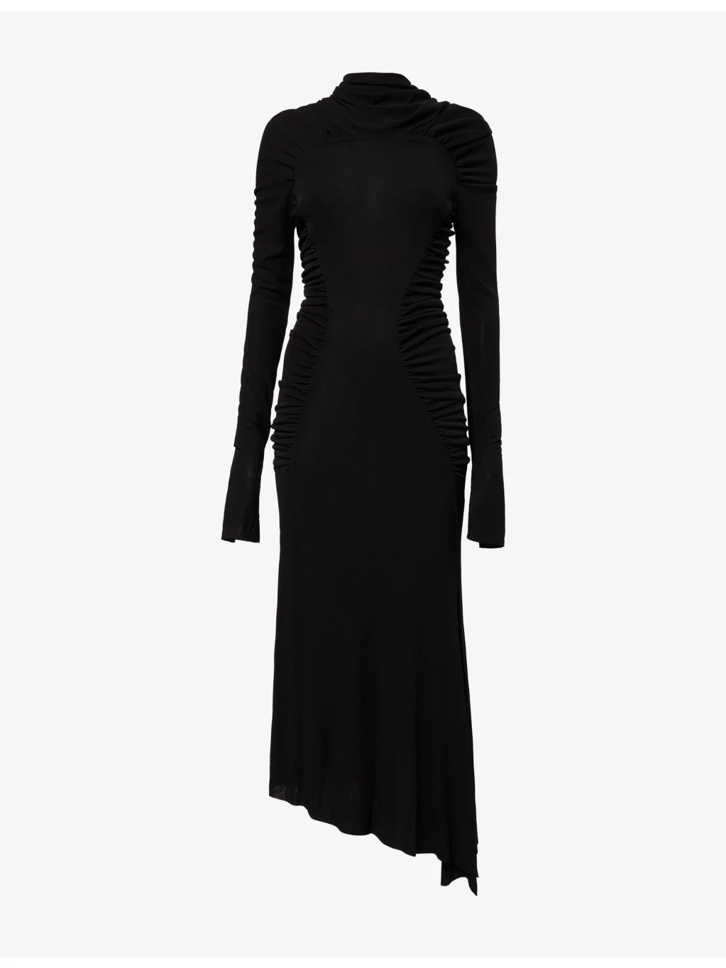 High-Neck Stretch-Jersey Midi Dress - 1