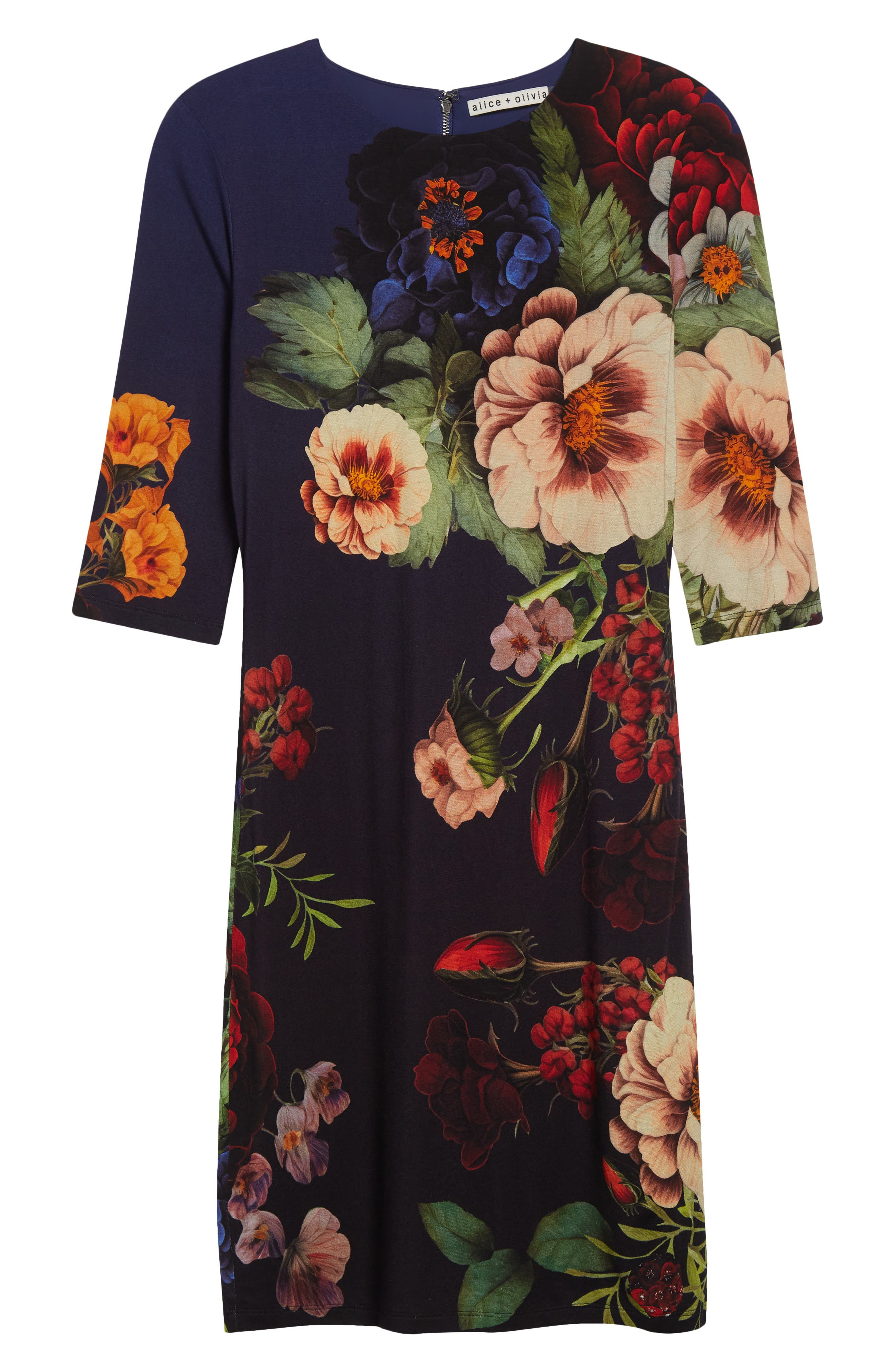 Alice + Olivia Delora Long Sleeve Minidress in Magic Garden Gradient at Nordstrom - 5