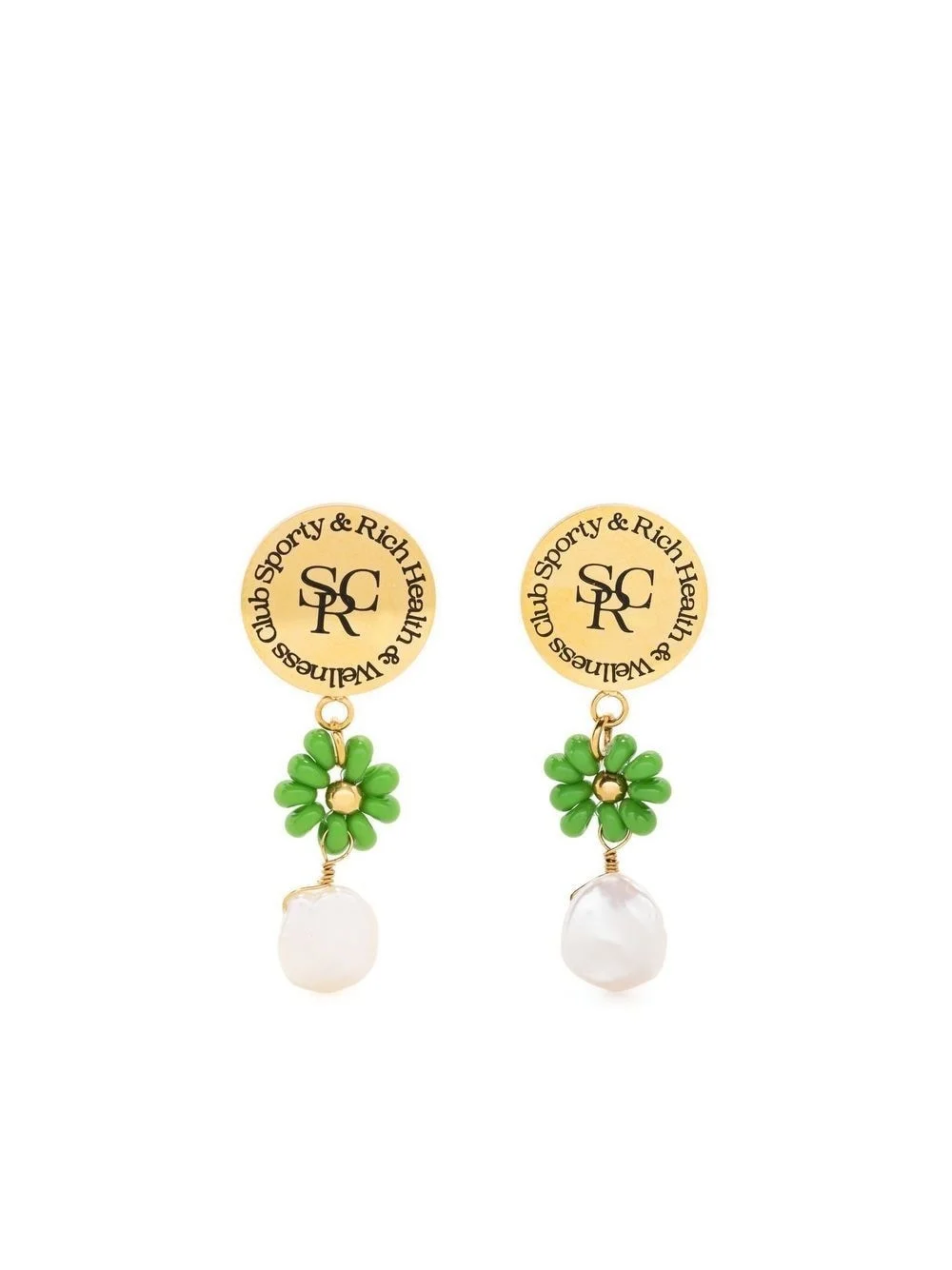 pearl resin drop earrings - 1