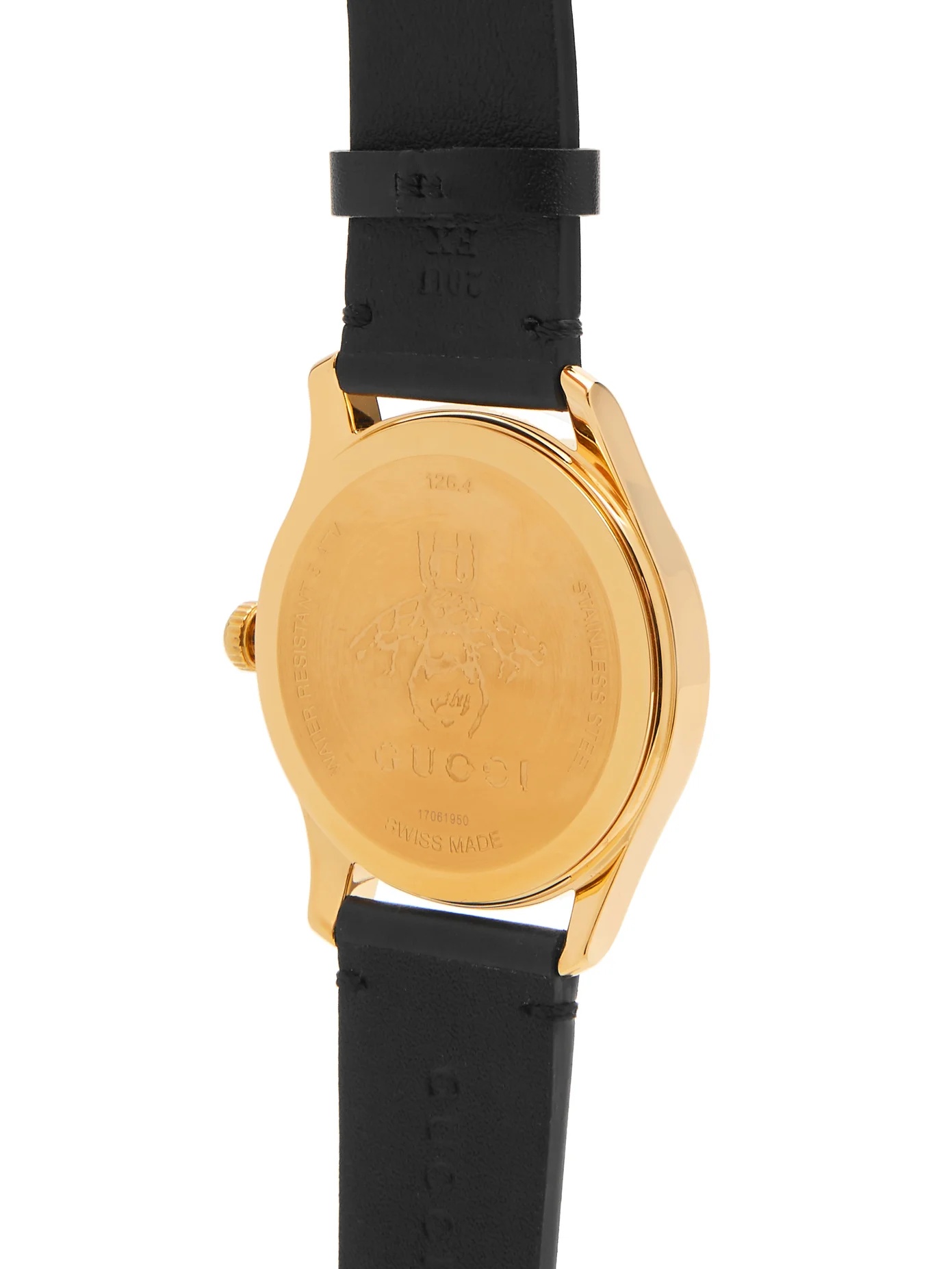 G-Timeless bee and star-print leather watch - 4