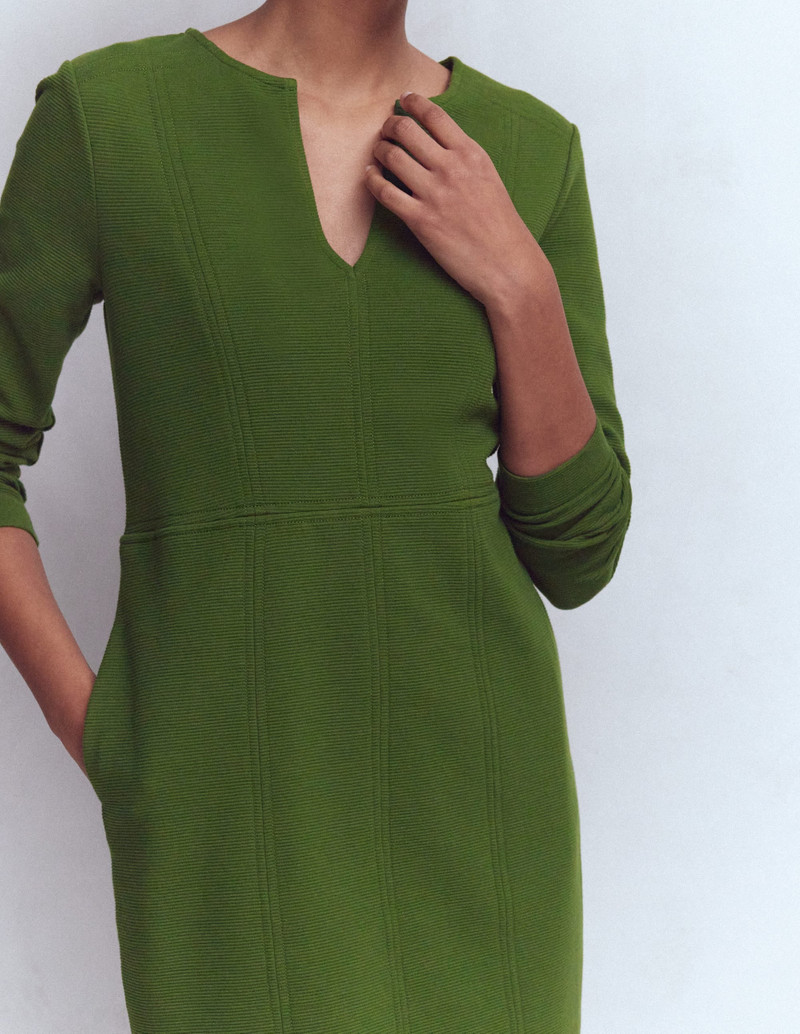 Colette Ottoman Shift Dress-Green Fir 3