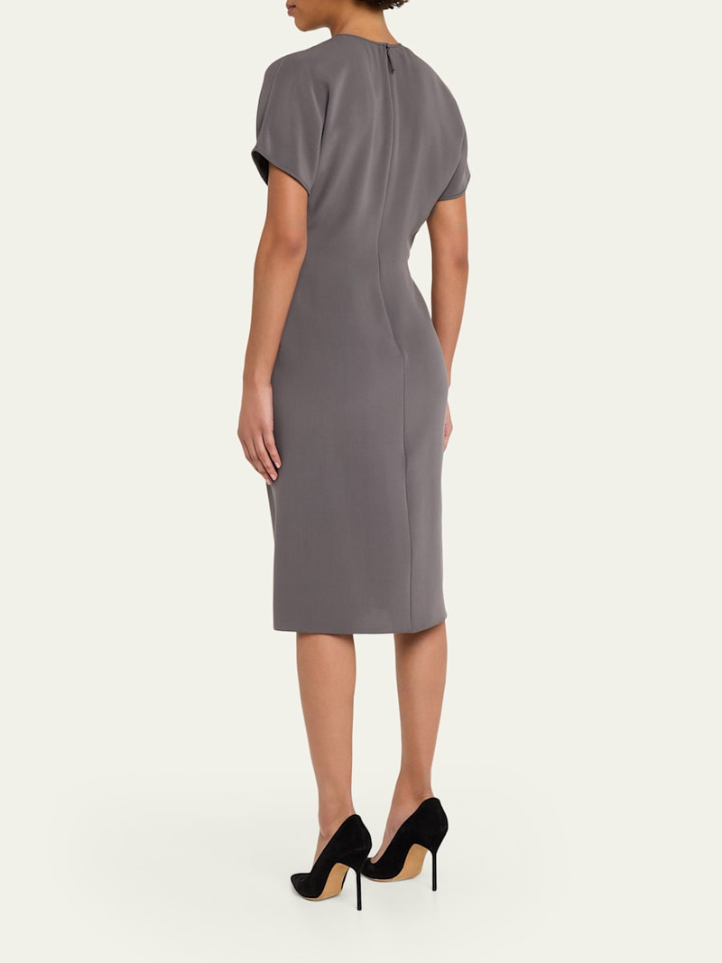 Pleated Washed Silk Crepe Dress 3