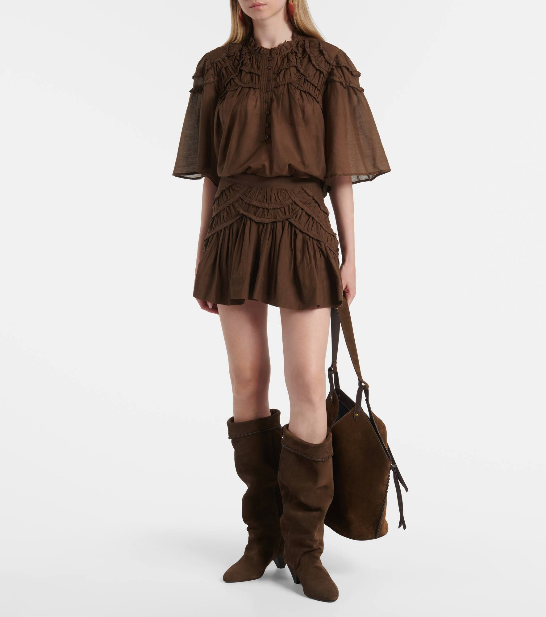 Ceola frilled cotton-blend miniskirt - 2