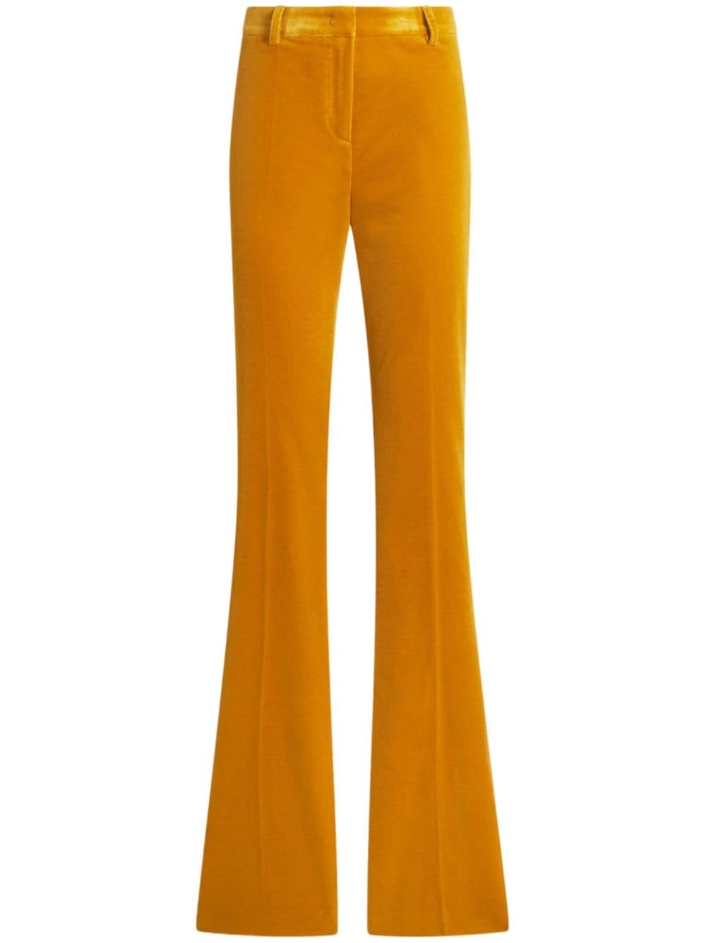 velvet flared trousers - 1