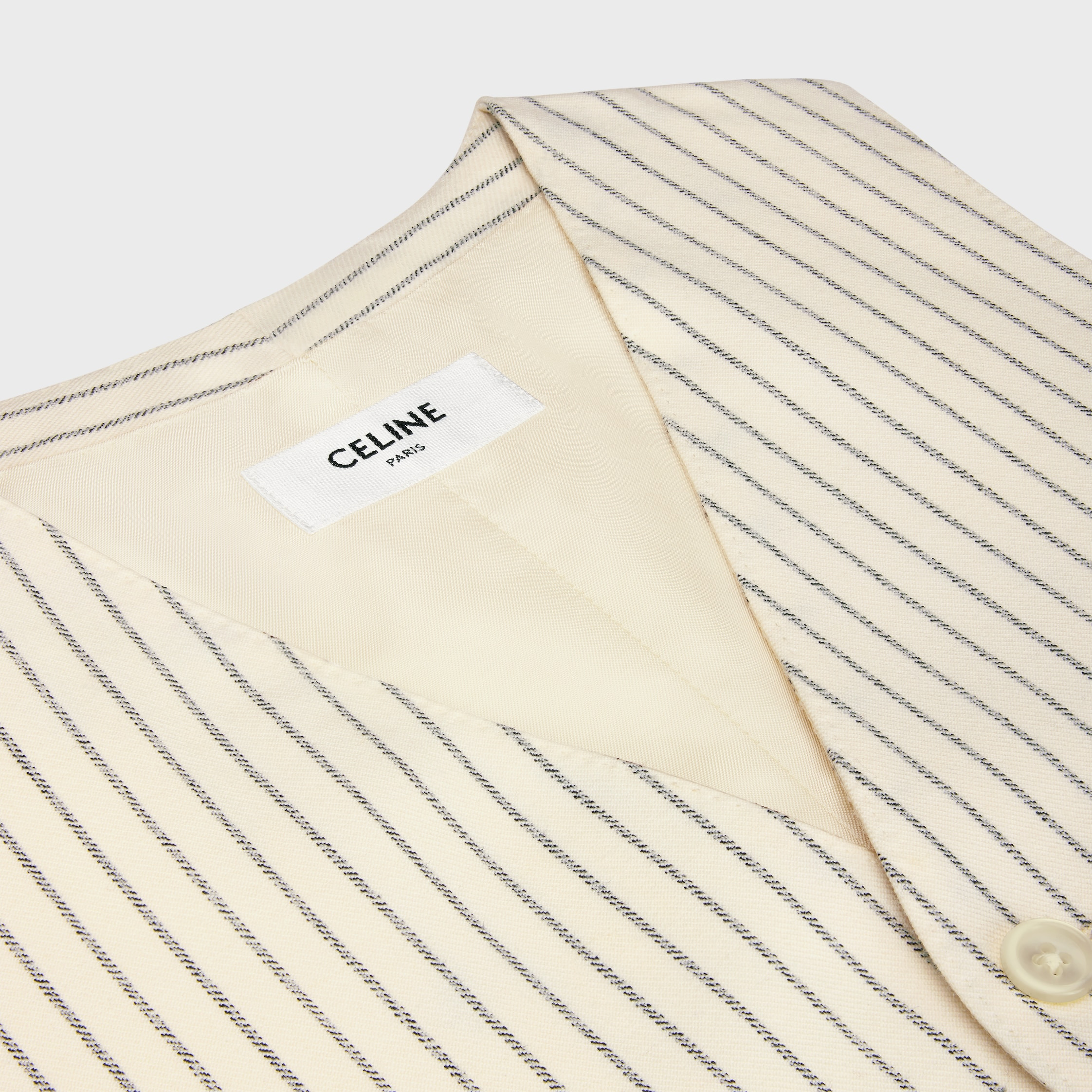 vest in striped wool gabardine - 3