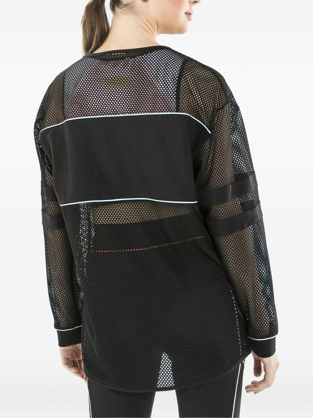mesh-panel long-sleeve top - 3