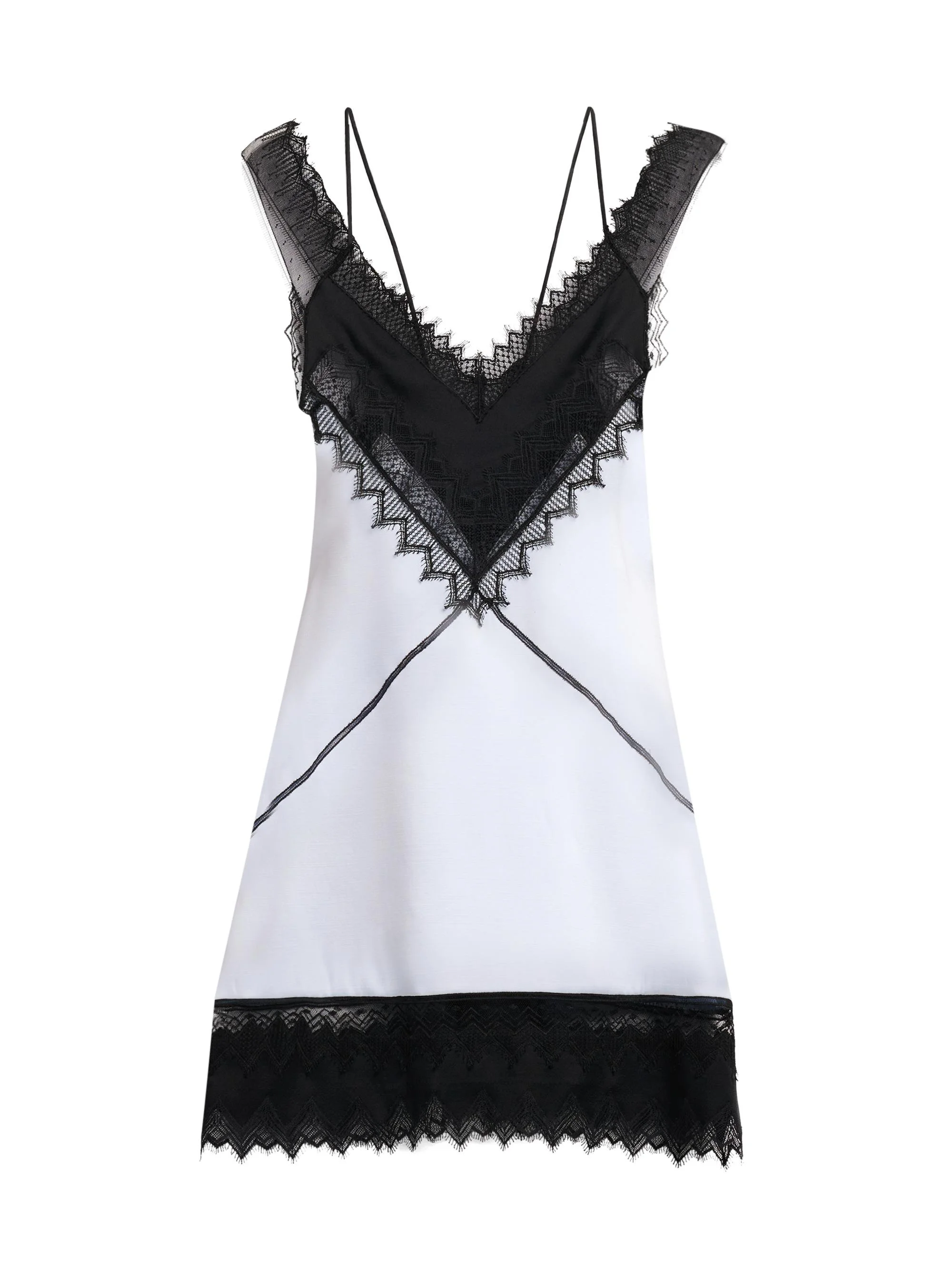 Women's Lace-Trim Mixed-Media Minidress - Unn Sky Black - 1