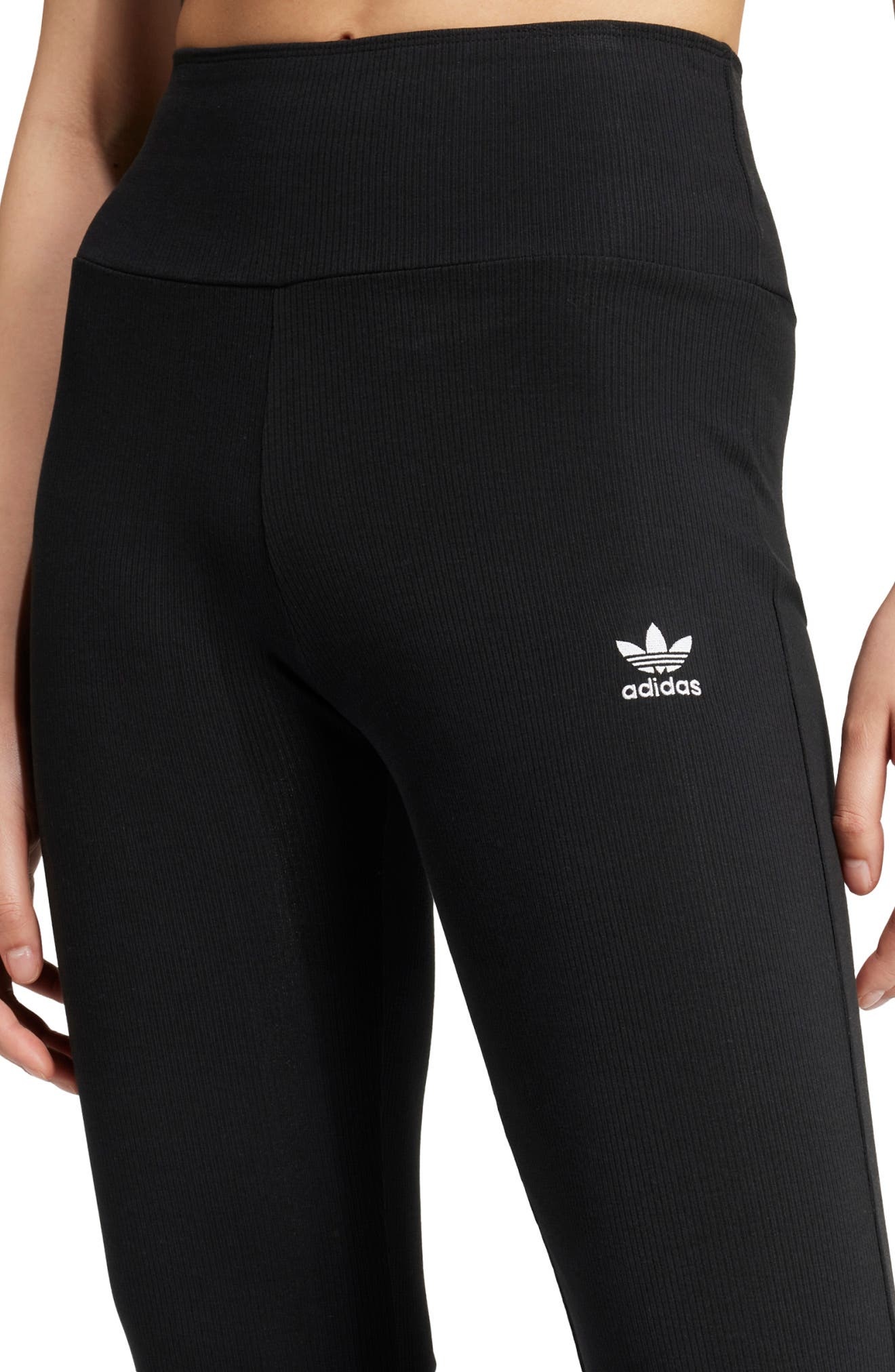 Trefoil Essentials Rib Flare Leggings - 6