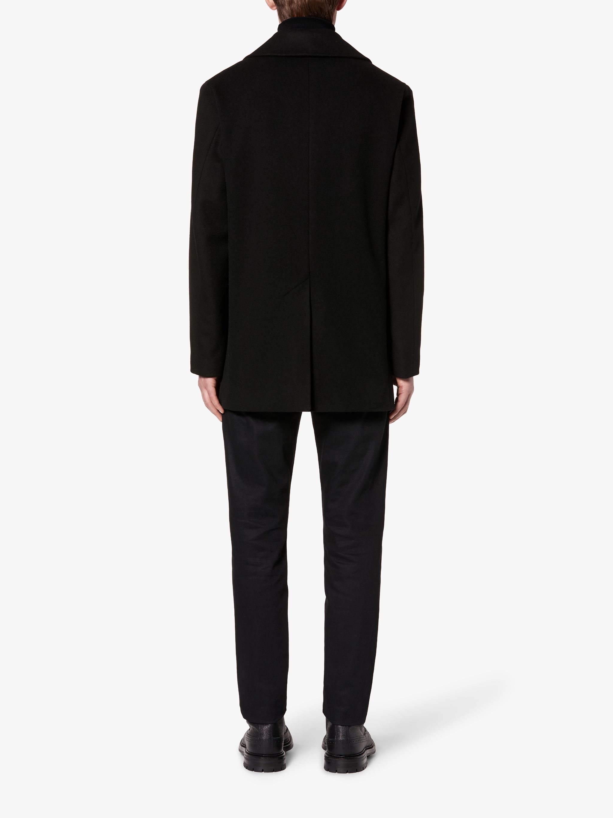 DALTON BLACK WOOL & CASHMERE PEA COAT | GM-1075F - 3