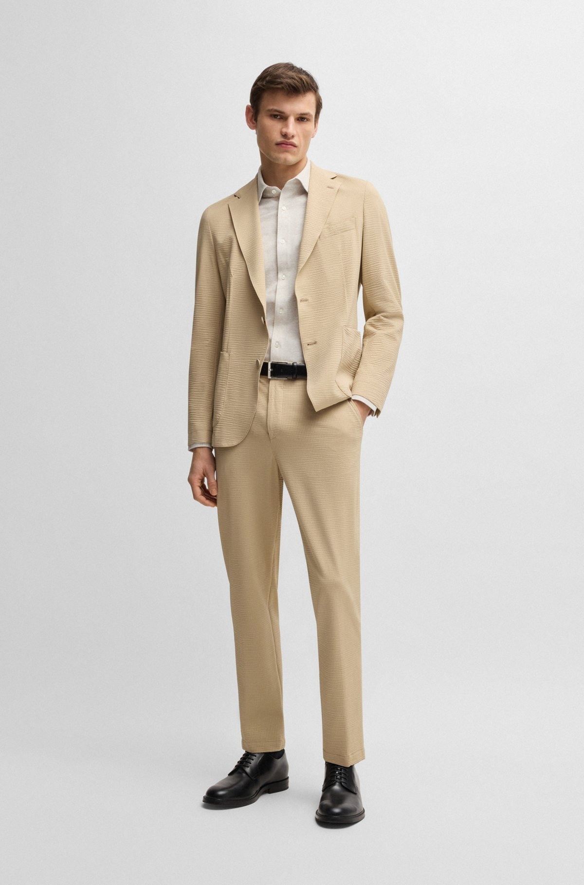 SLIM-FIT SHIRT IN PRINTED PERFORMANCE FABRIC - 4