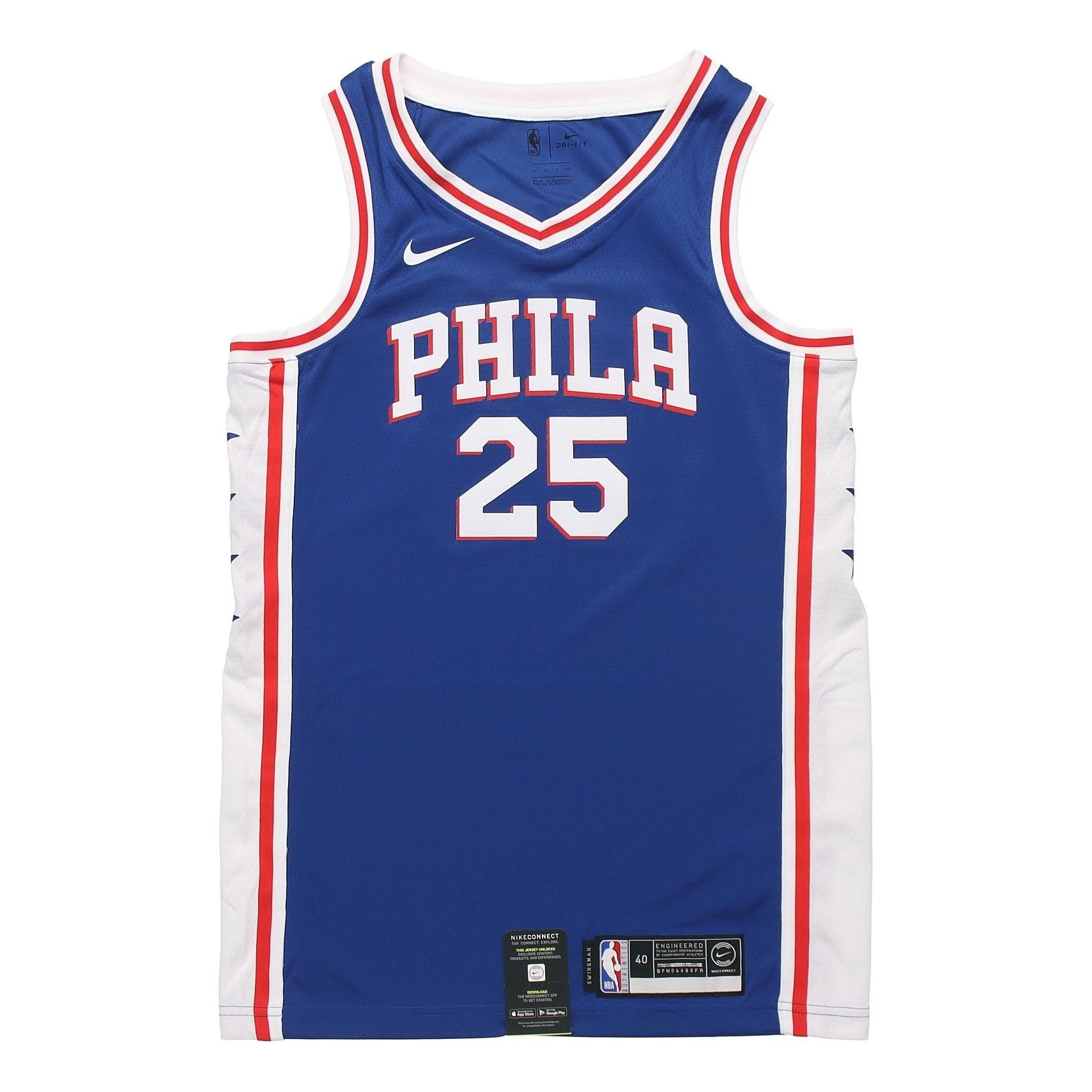 Nike NBA Retro Basketball Jersey/Vest SW Fan Edition Philadelphia 76ers Simmons 2 No. 5 Blue CJ7678- - 1