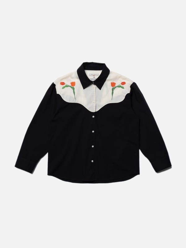Daisy Western Cotton Shirt Black - 1