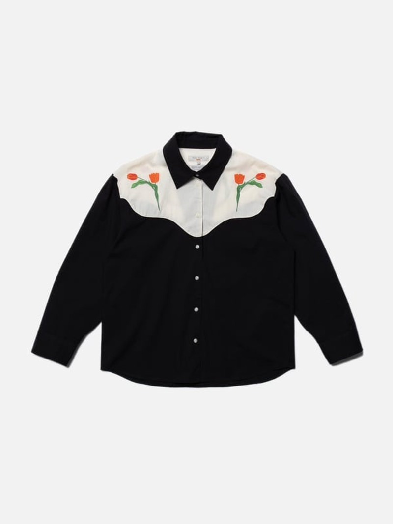 Daisy Western Cotton Shirt Black 1