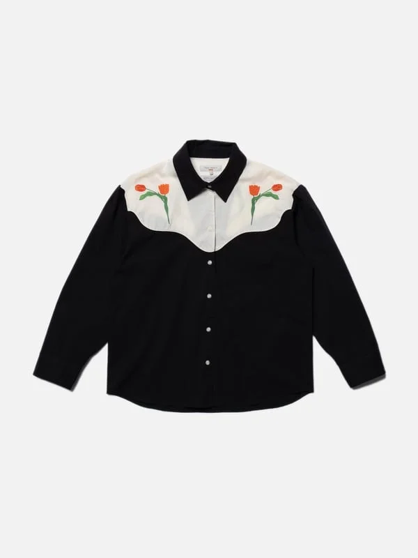 Daisy Western Cotton Shirt Black - 1