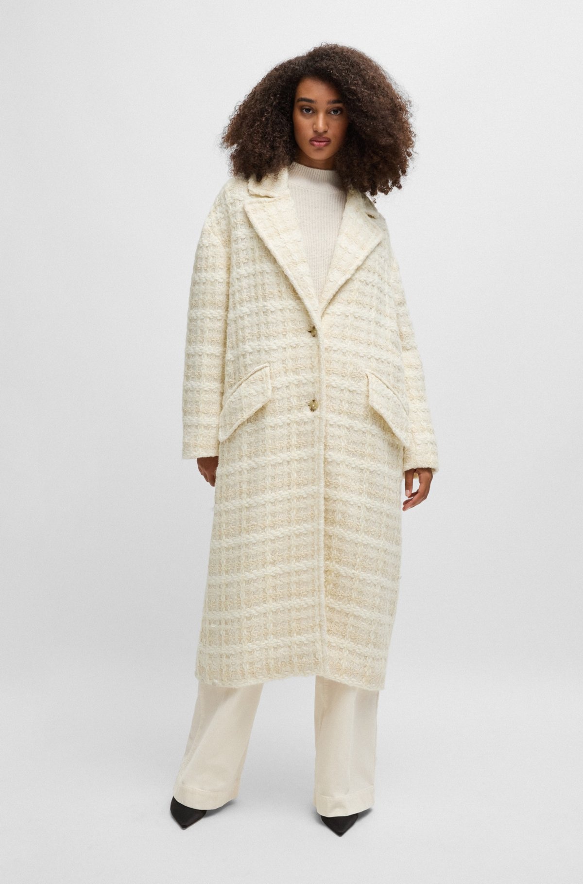 RELAXED-FIT SINGLE-BREASTED TWEED COAT - 2