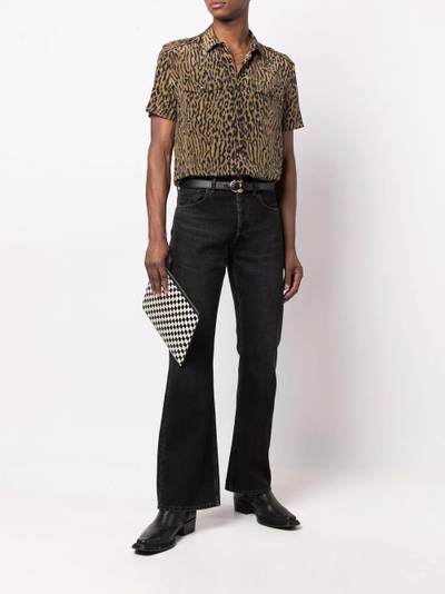 SAINT LAURENT leopard-print silk shirt outlook