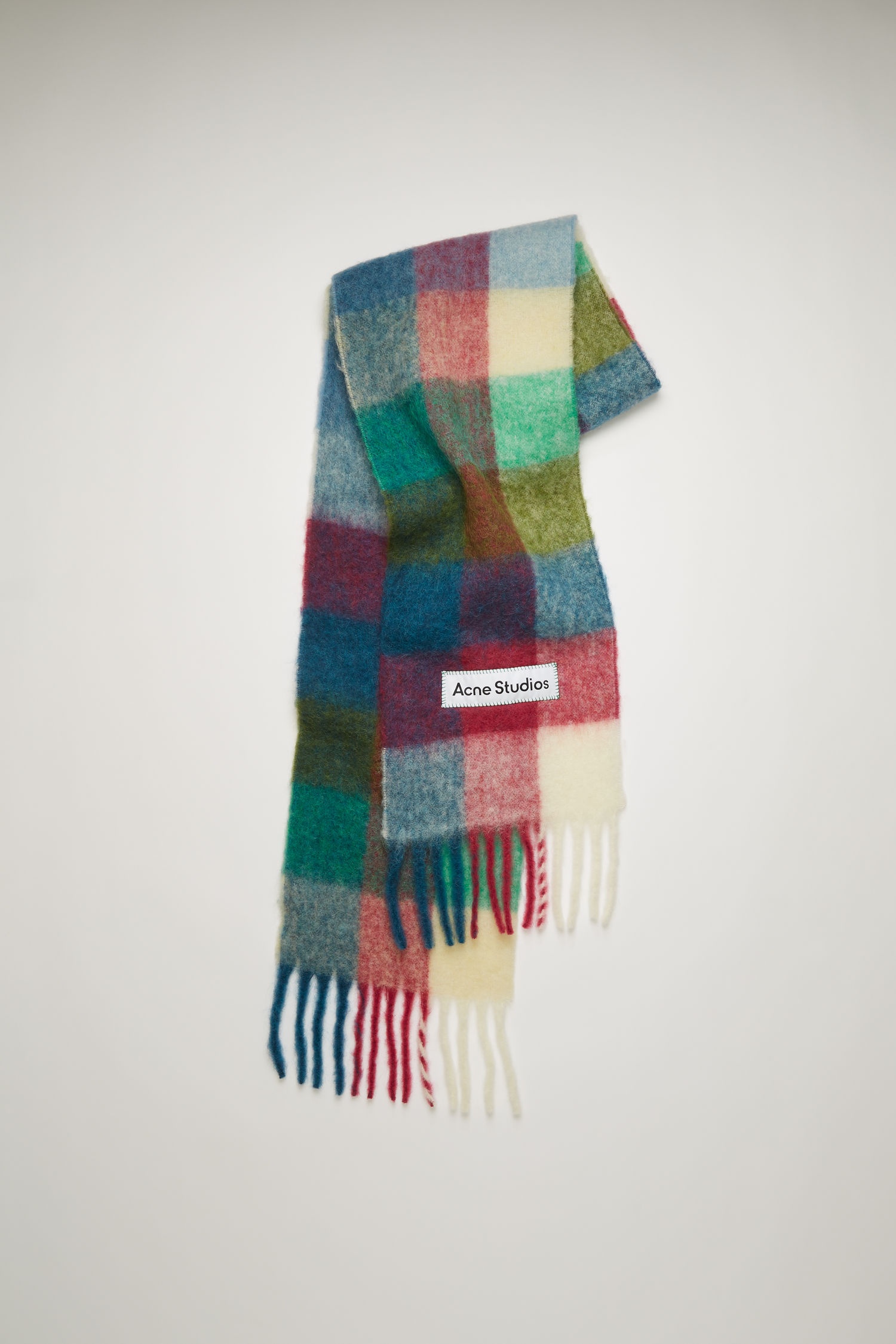 Multi check scarf fuchsia/blue/white - 1