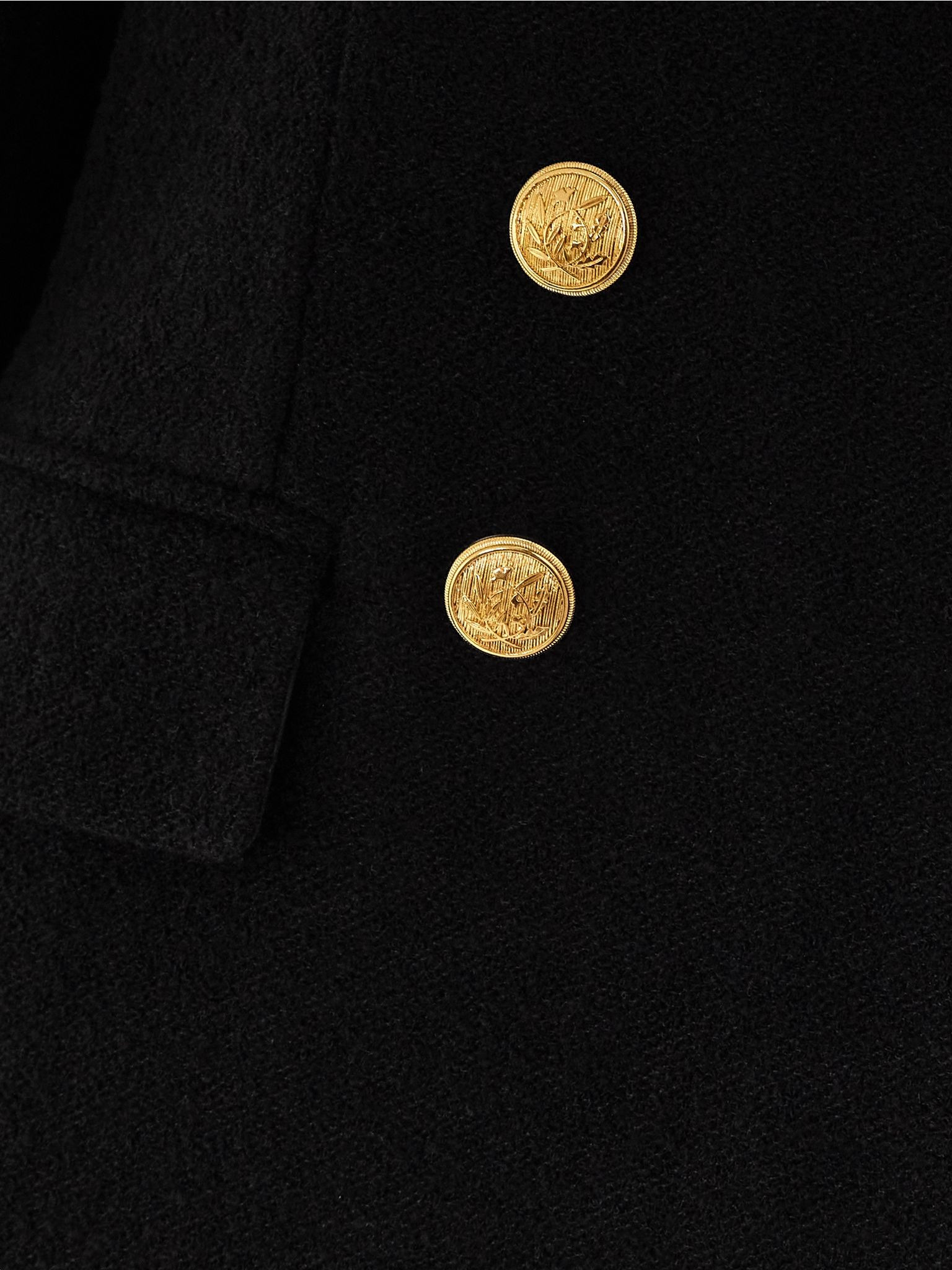 Double-breasted wool-blend blazer Black - 5