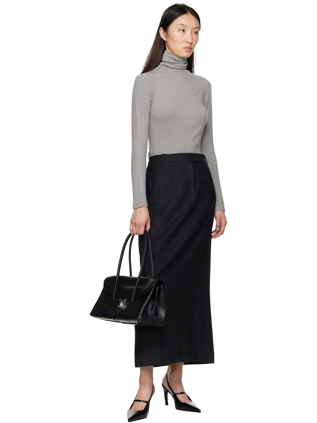 Gray Asymmetrical Turtleneck - 5