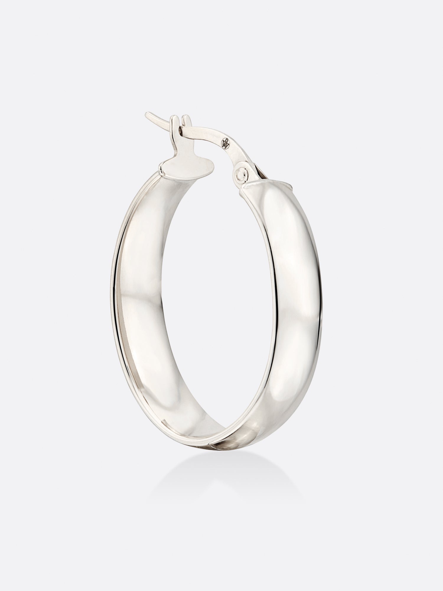 Icons White Gold Oval Hoop Earrings - 3