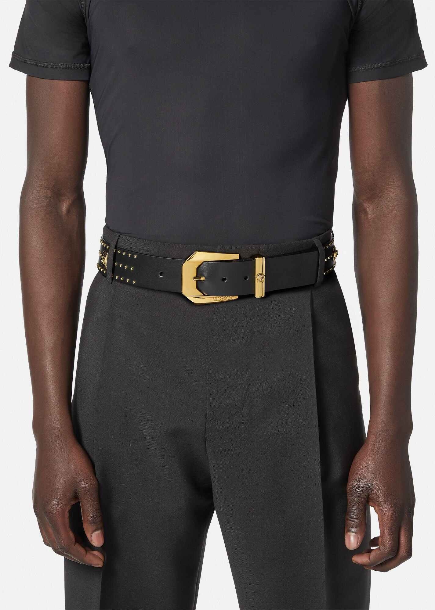 Medusa Heritage Studded Leather Belt 4 cm - 3