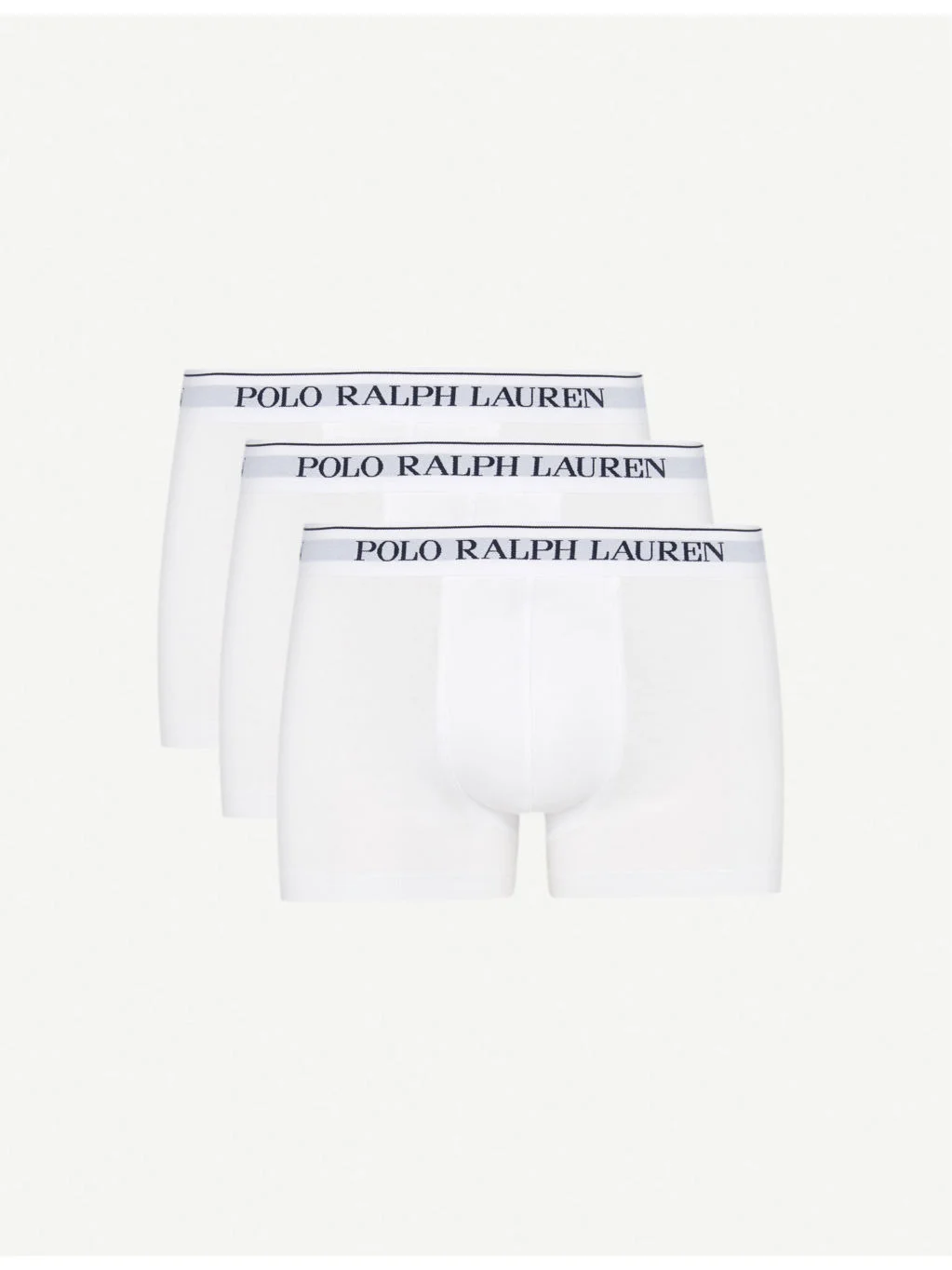 Logo waistband classic-fit stretch-cotton trunks pack of three - 1