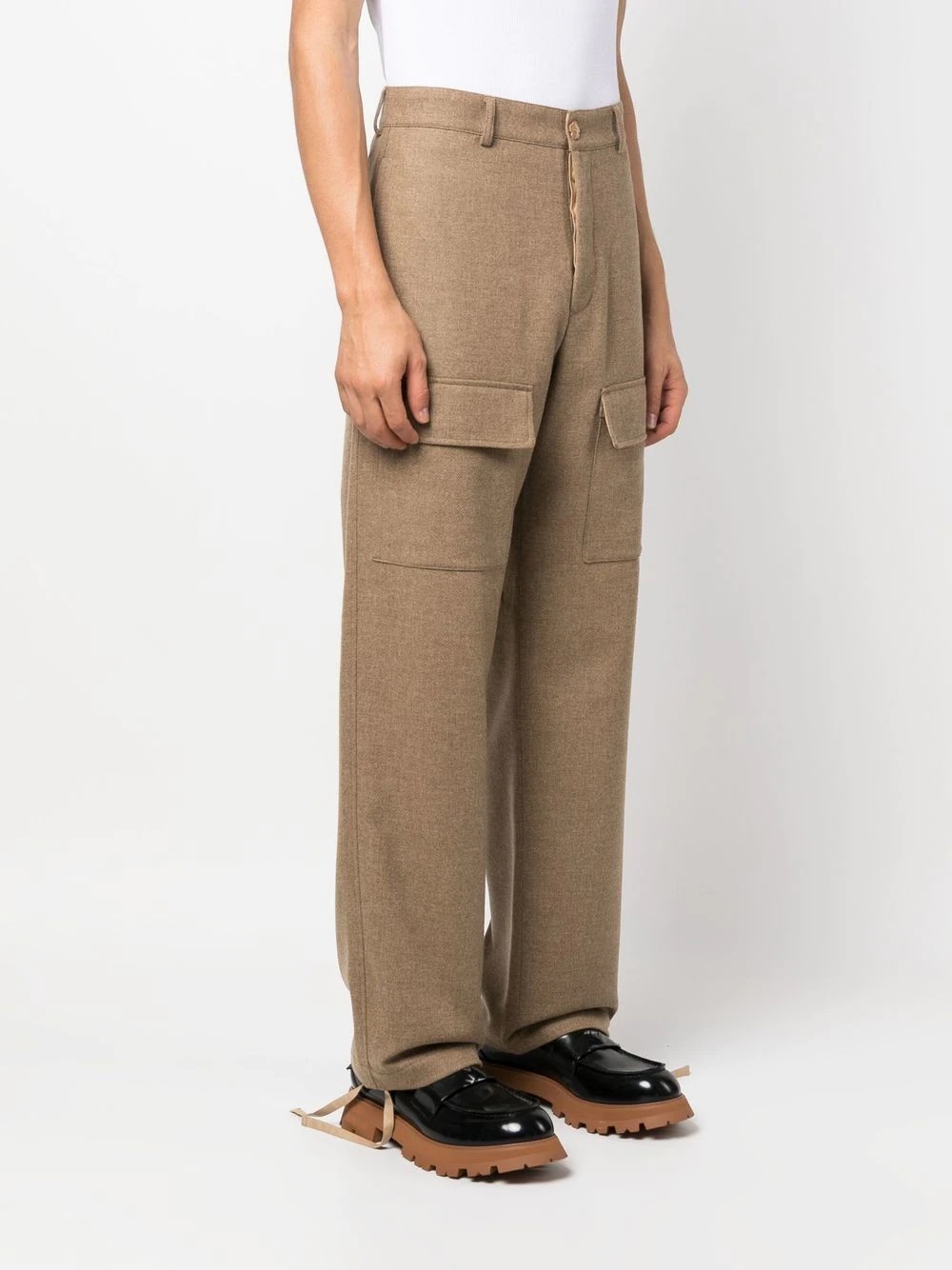 logo-patch cargo trousers - 3