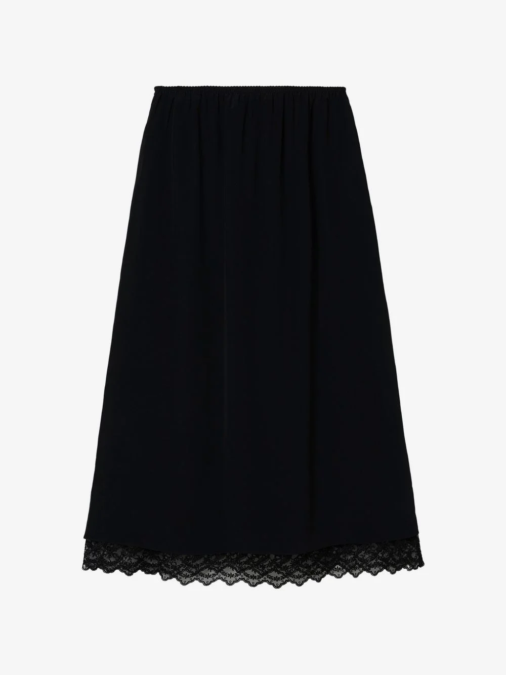 lace-trim mid skirt - 1