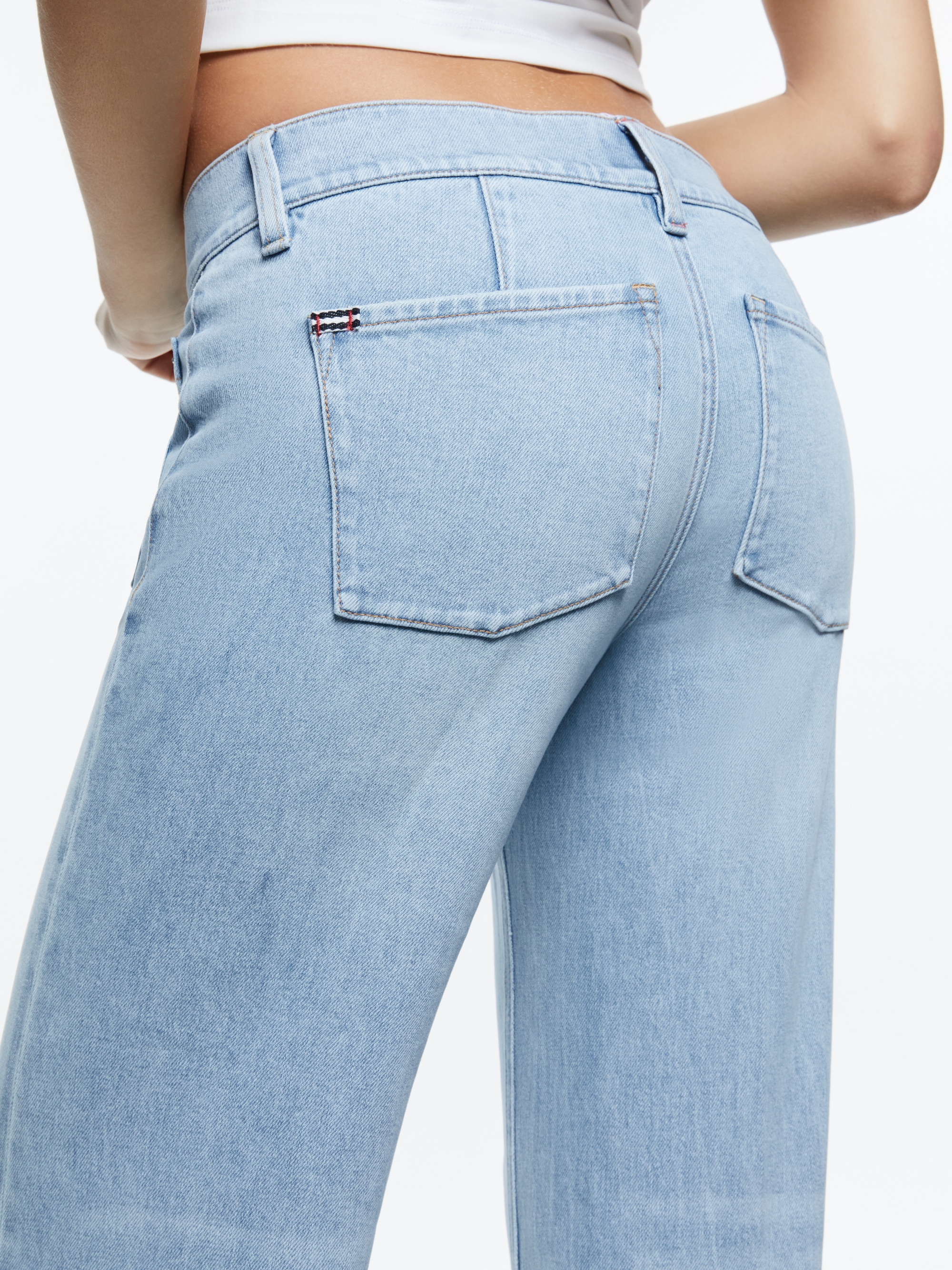 BRIAN PATCH POCKET WIDE LEG DOUBLE HEM JEAN - 5