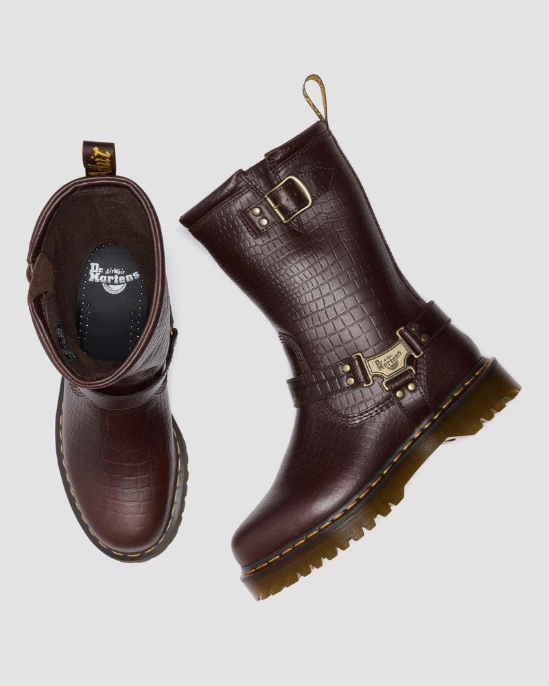 Dr. Martens Anistone Hi Reptile Emboss Pull Up Boots outlook
