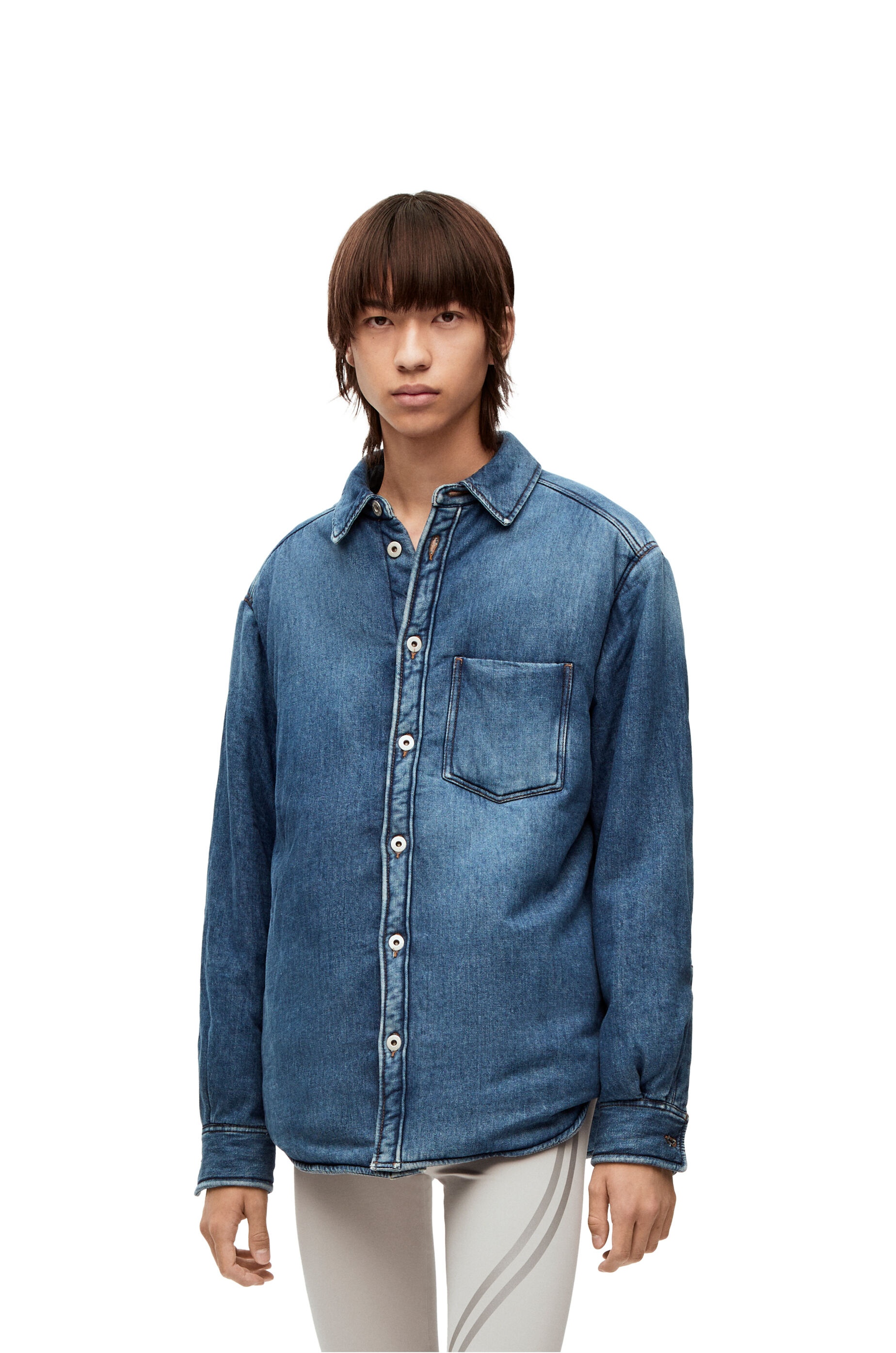 Puffer shirt in denim - 3