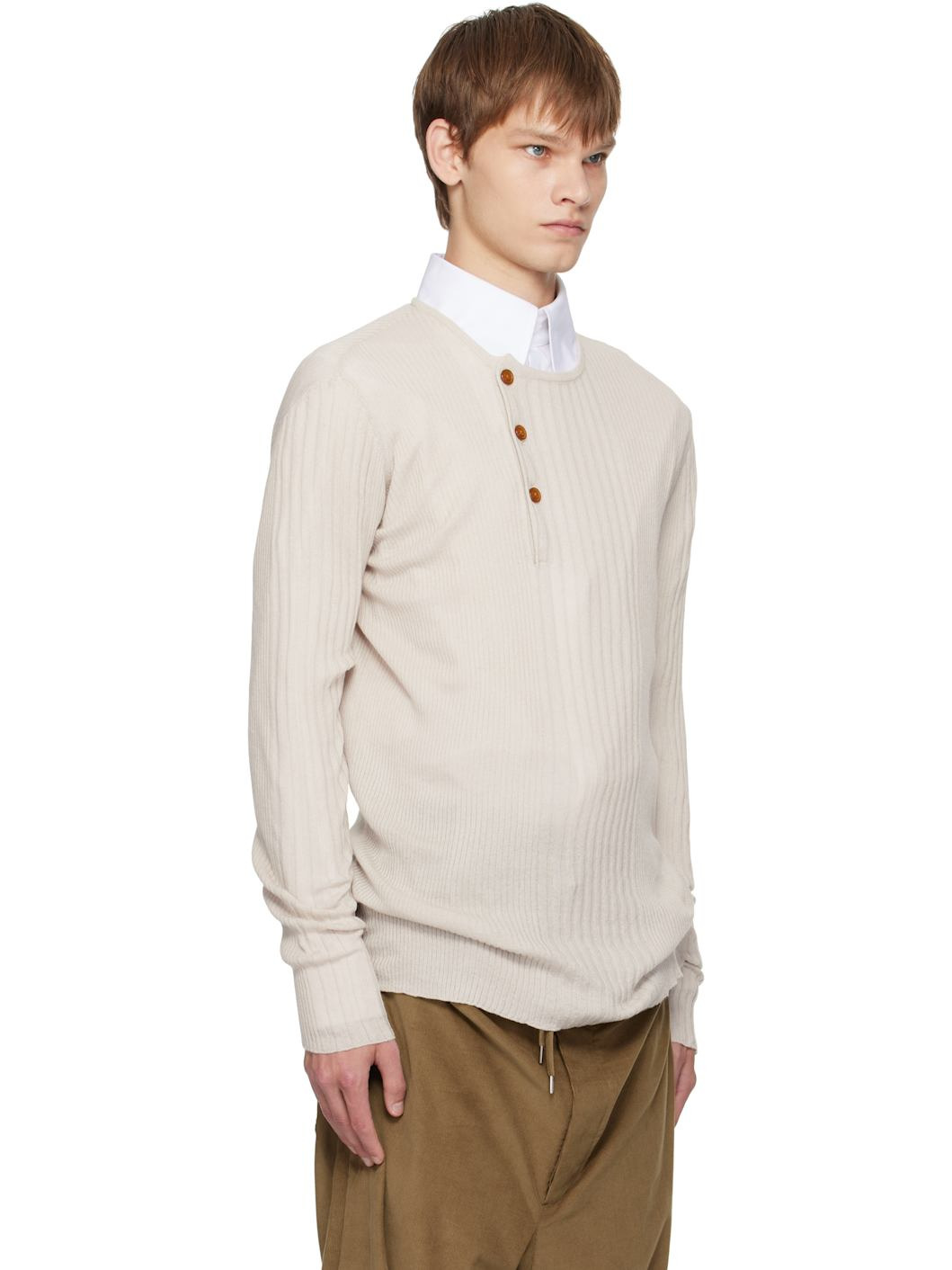Beige Tegan Henley - 2