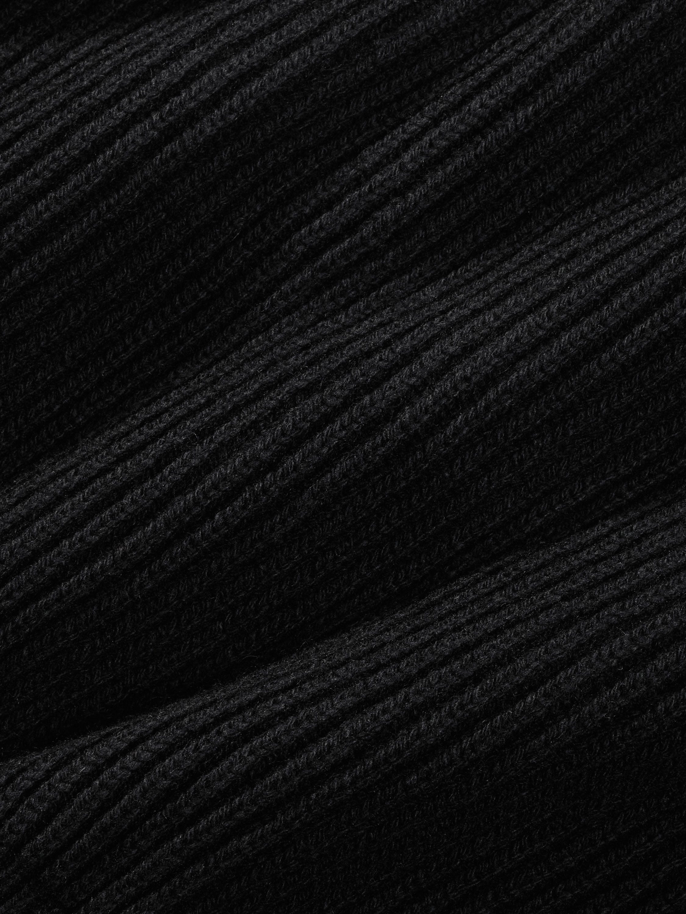 Womens Recycled Cashmere Funnel-Neck Sweater - Black - 2