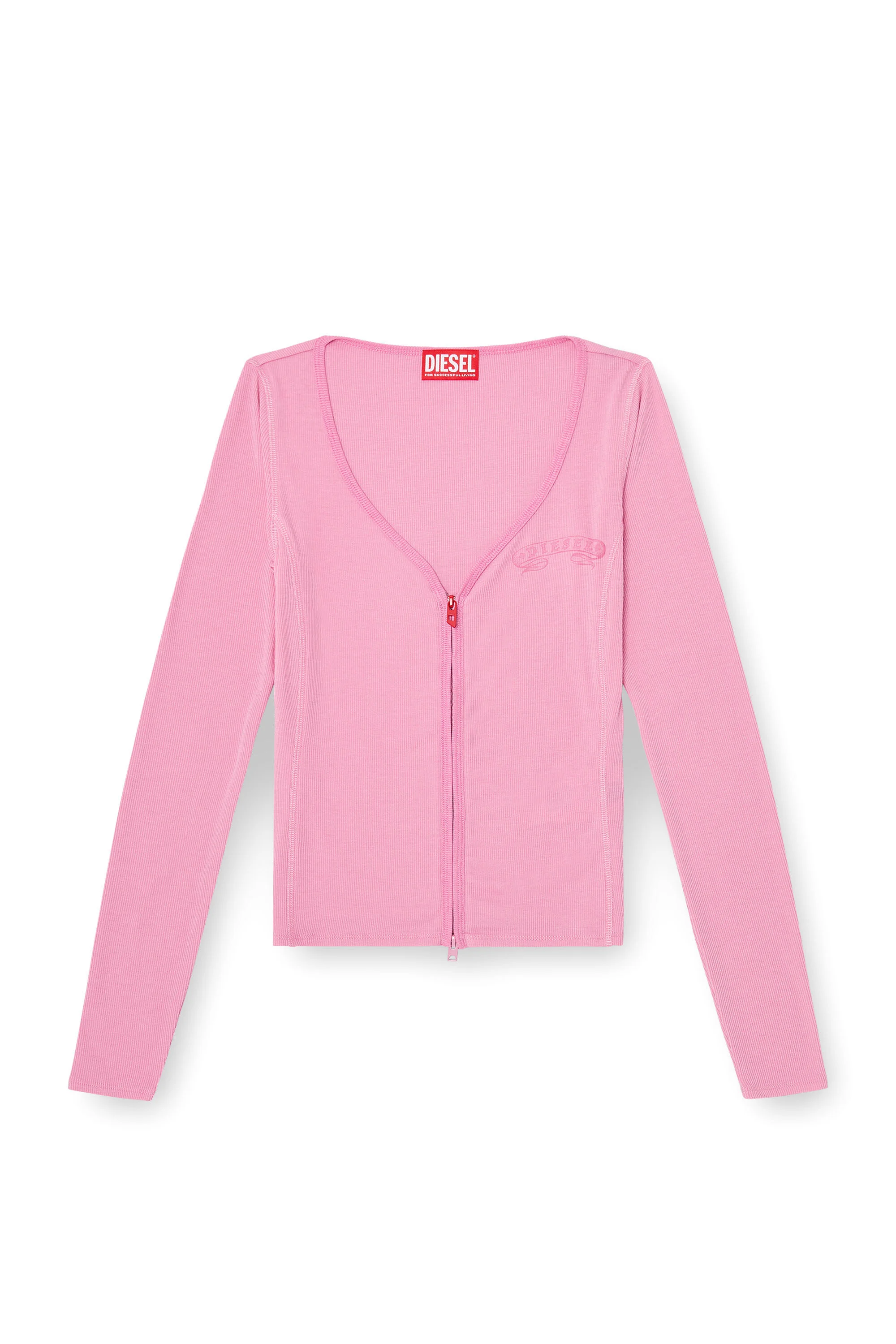 SLIM V-NECK LYOCELL TOP WITH ZIP - 1