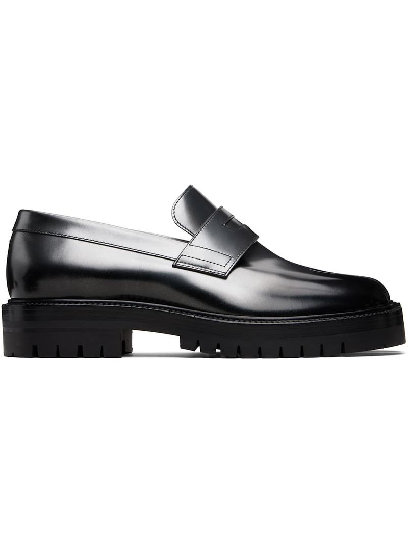 Black & Silver Tabi County Loafers 1