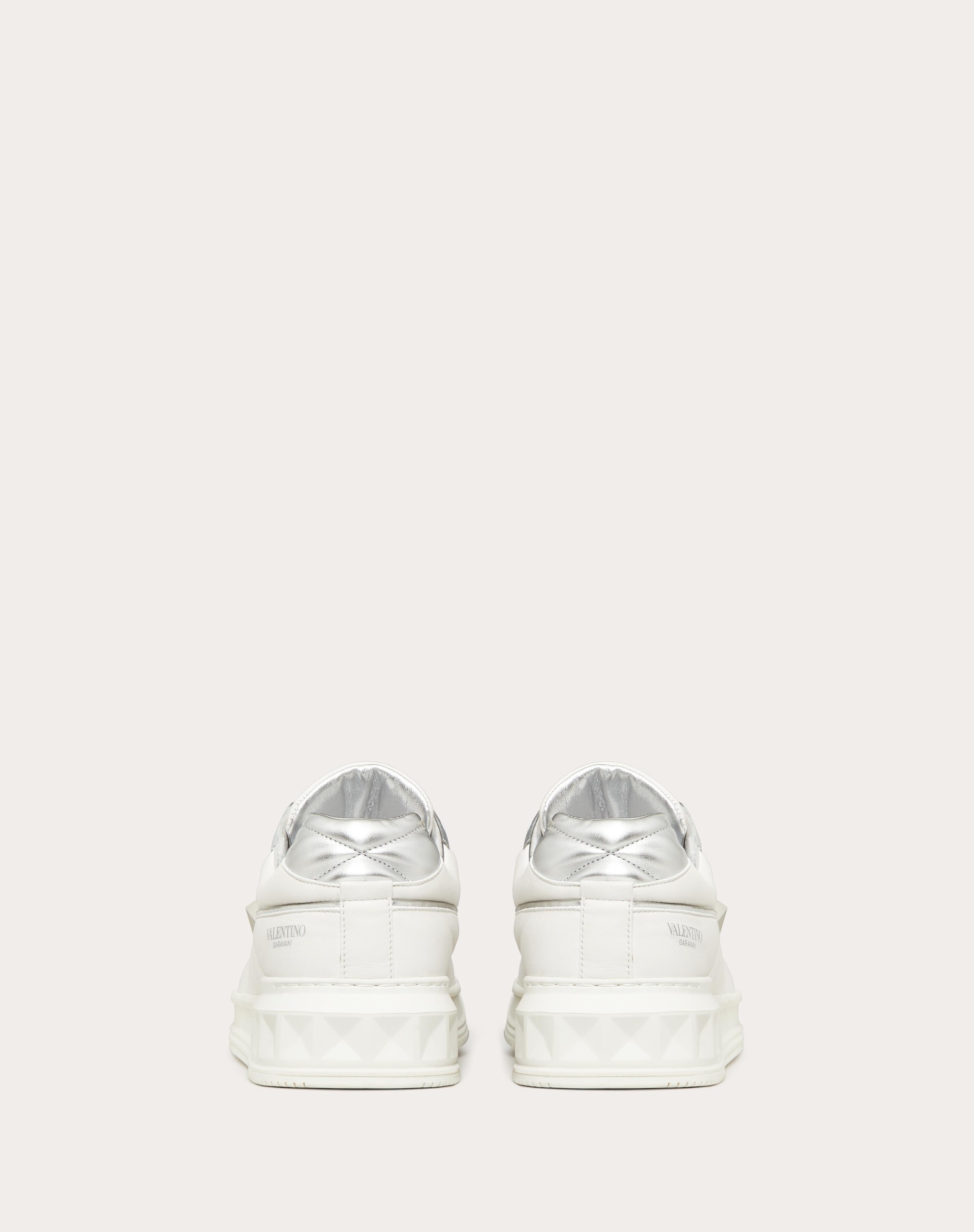 ONE STUD LOW-TOP NAPPA SNEAKER WITH METALLIC DETAILS - 3