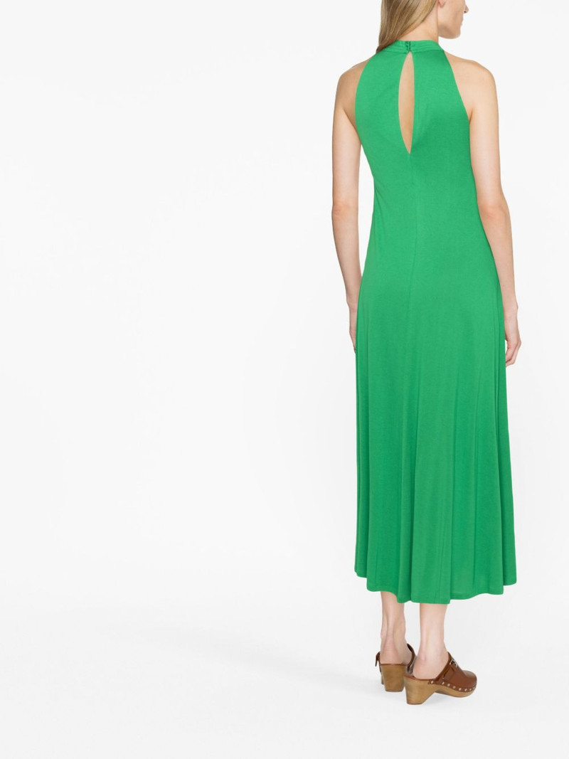 halterneck flared midi dress 3