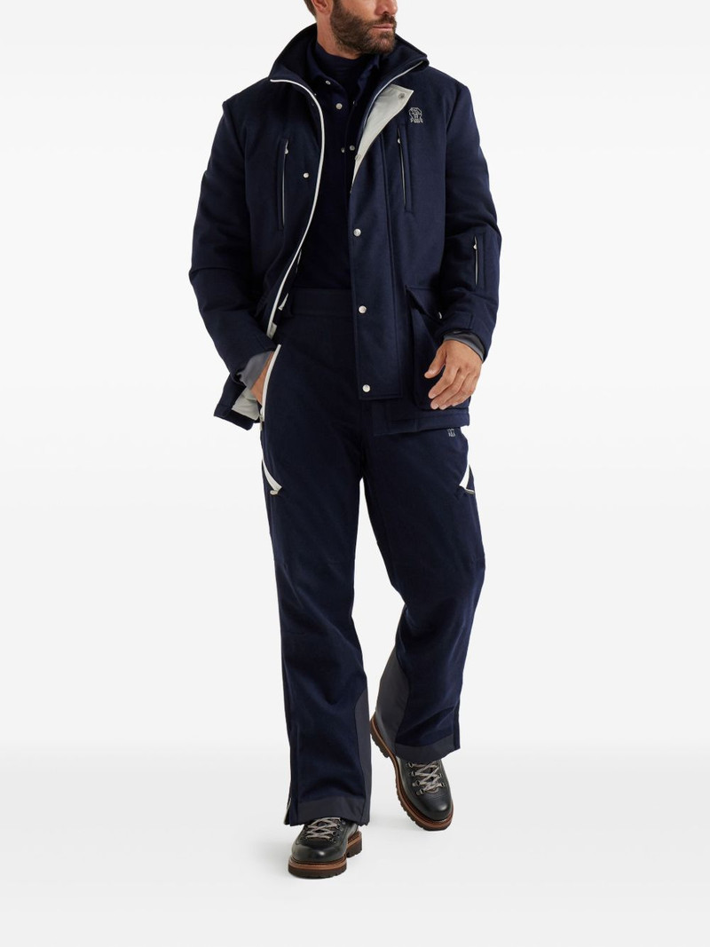 Brunello Cucinelli Mountain padding contrast side-zip trousers outlook