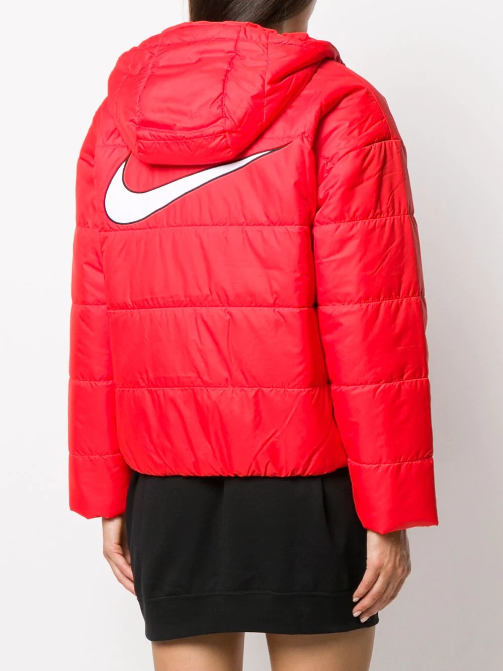 Swoosh logo printed puffer jacket - 4