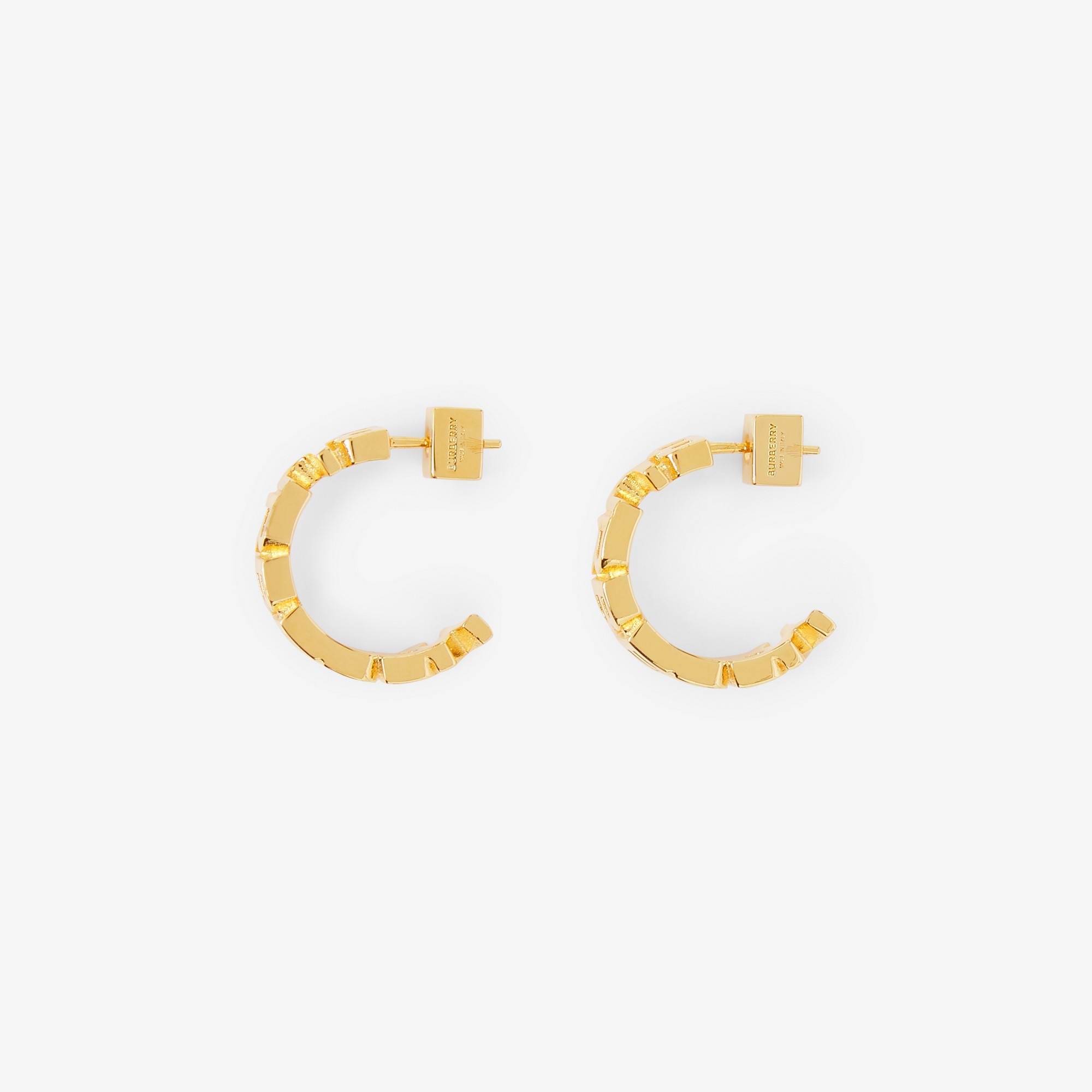 Gold-plated Logo Hoop Earrings - 3