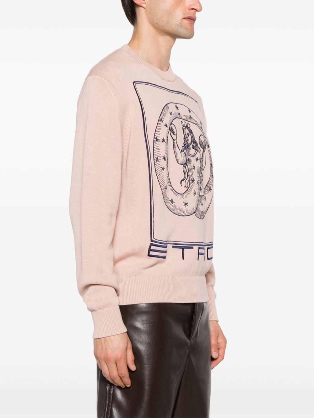 motif-embroidered cotton jumper - 3