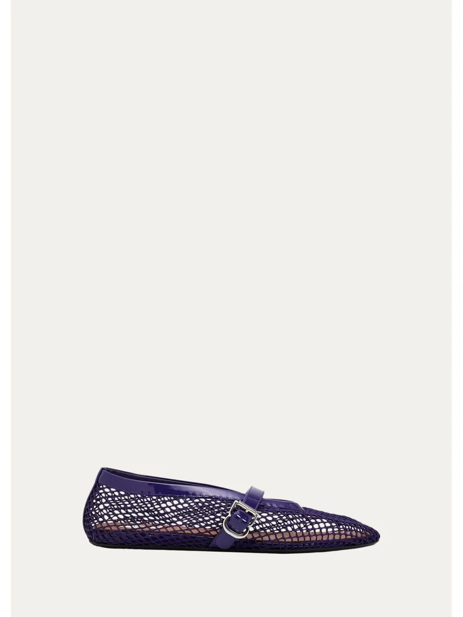 Mesh Mary Jane Ballerina Flats - 1