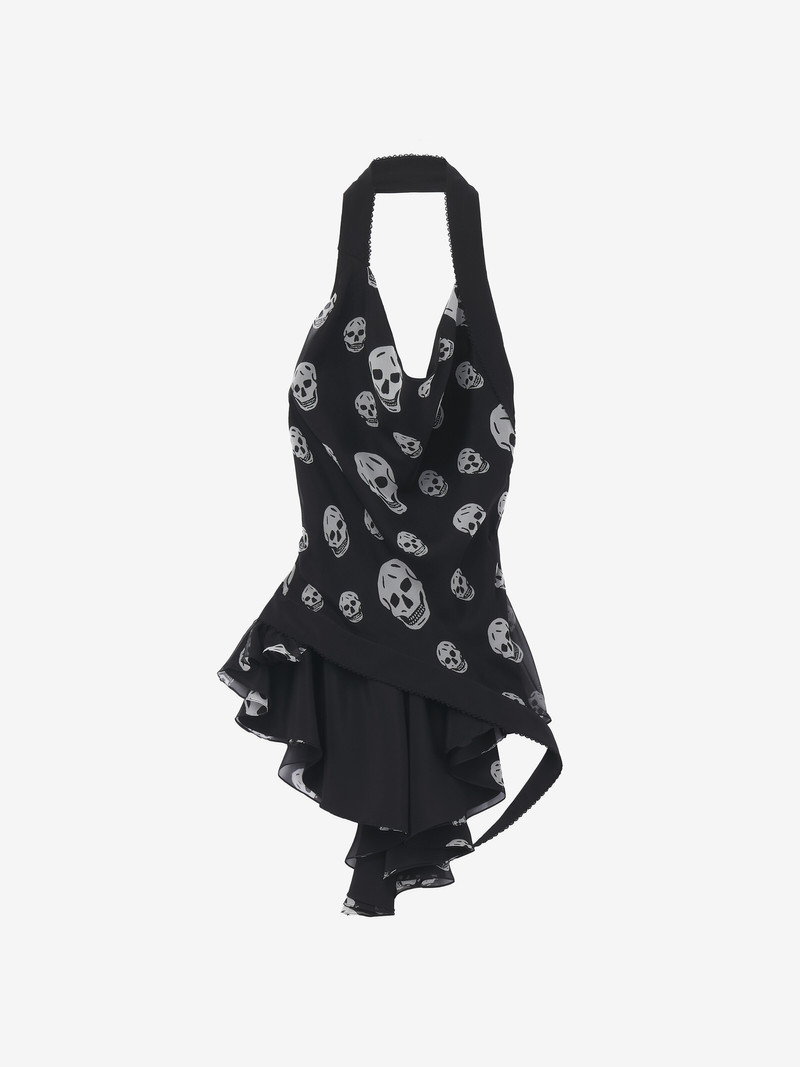Alexander McQueen Skull Print Asymmetric Top outlook