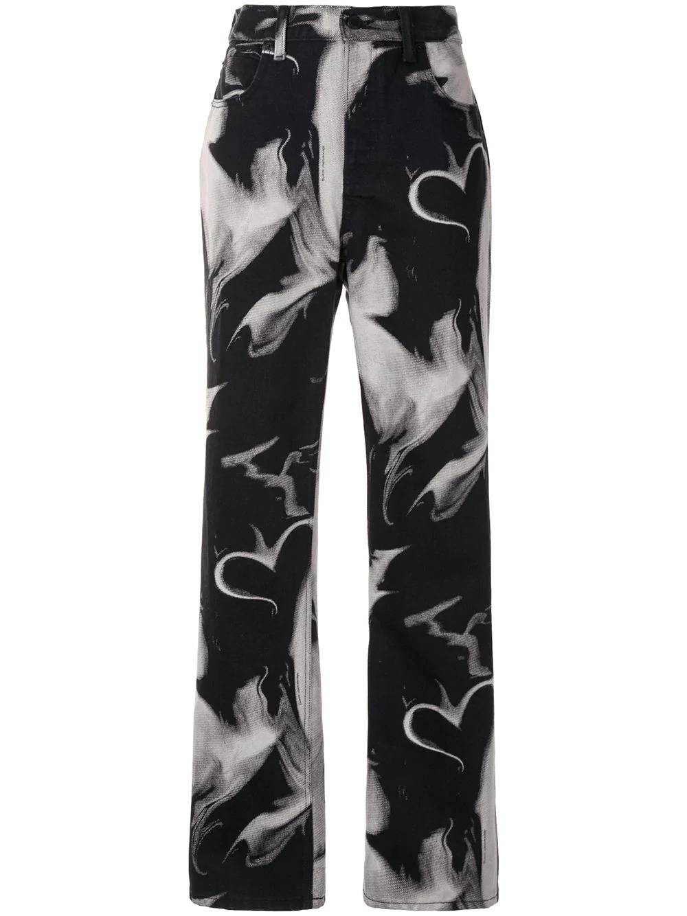 printed wide-leg trousers - 1