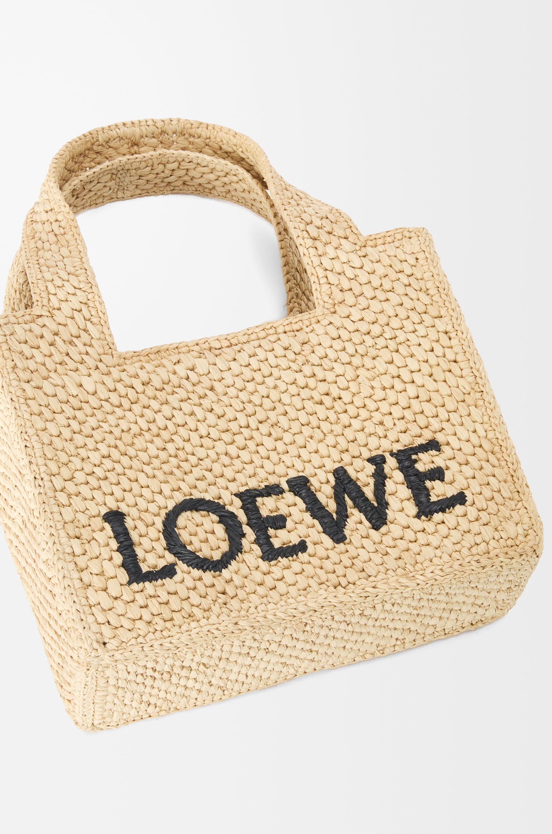 Mini LOEWE Font tote in raffia - 9