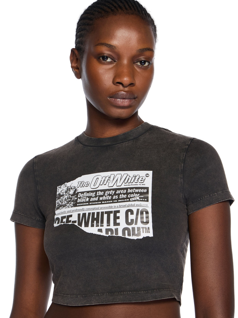 News Print 90s Crop Logo Tee 5