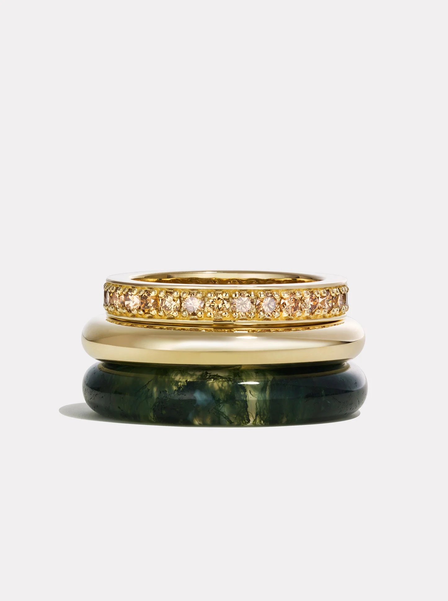 Stack_Kalahari Ring Stack | Moss Agate - 1